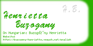 henrietta buzogany business card